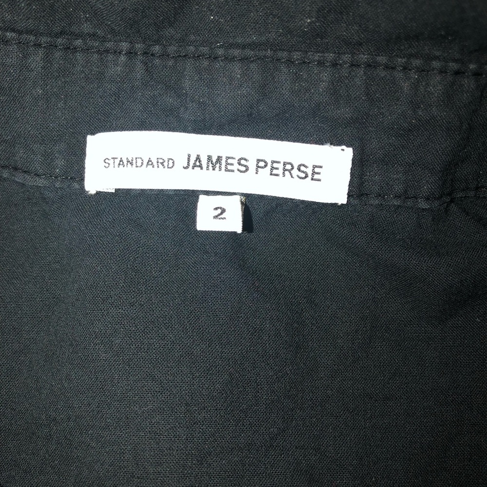 James Perse Black Fitted Button-Front Top Size 2 - image 2